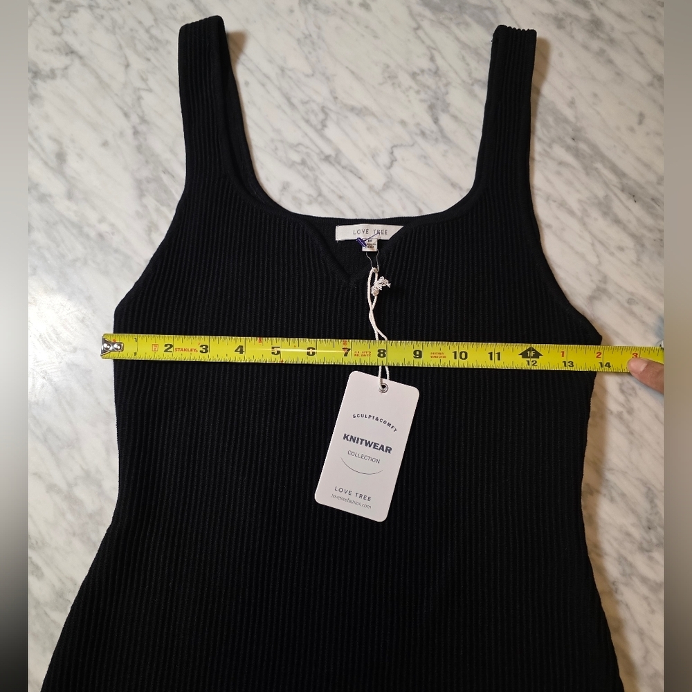 Love Tree Black Ribbed Mini Dress - Picture 5 of 9